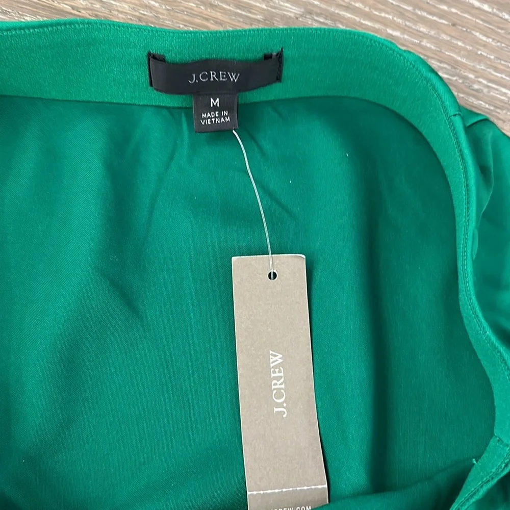 J Crew Green Silk Skirt - Picture 2 of 3